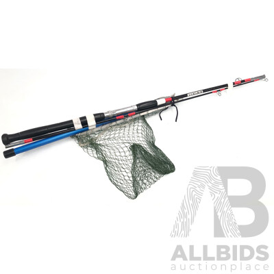 Viking 201cm Fishing Rod and Moris Shakespeare Landing Net