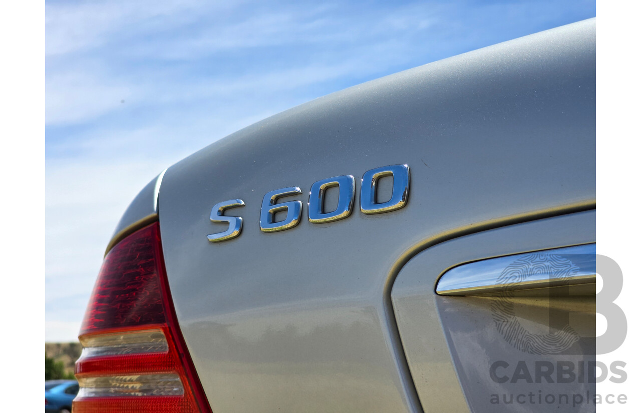 8/2005 Mercedes Benz S600L W220 MY05 4d Sedan Brilliant Silver Metallic Twin Turbo V12 5.5L