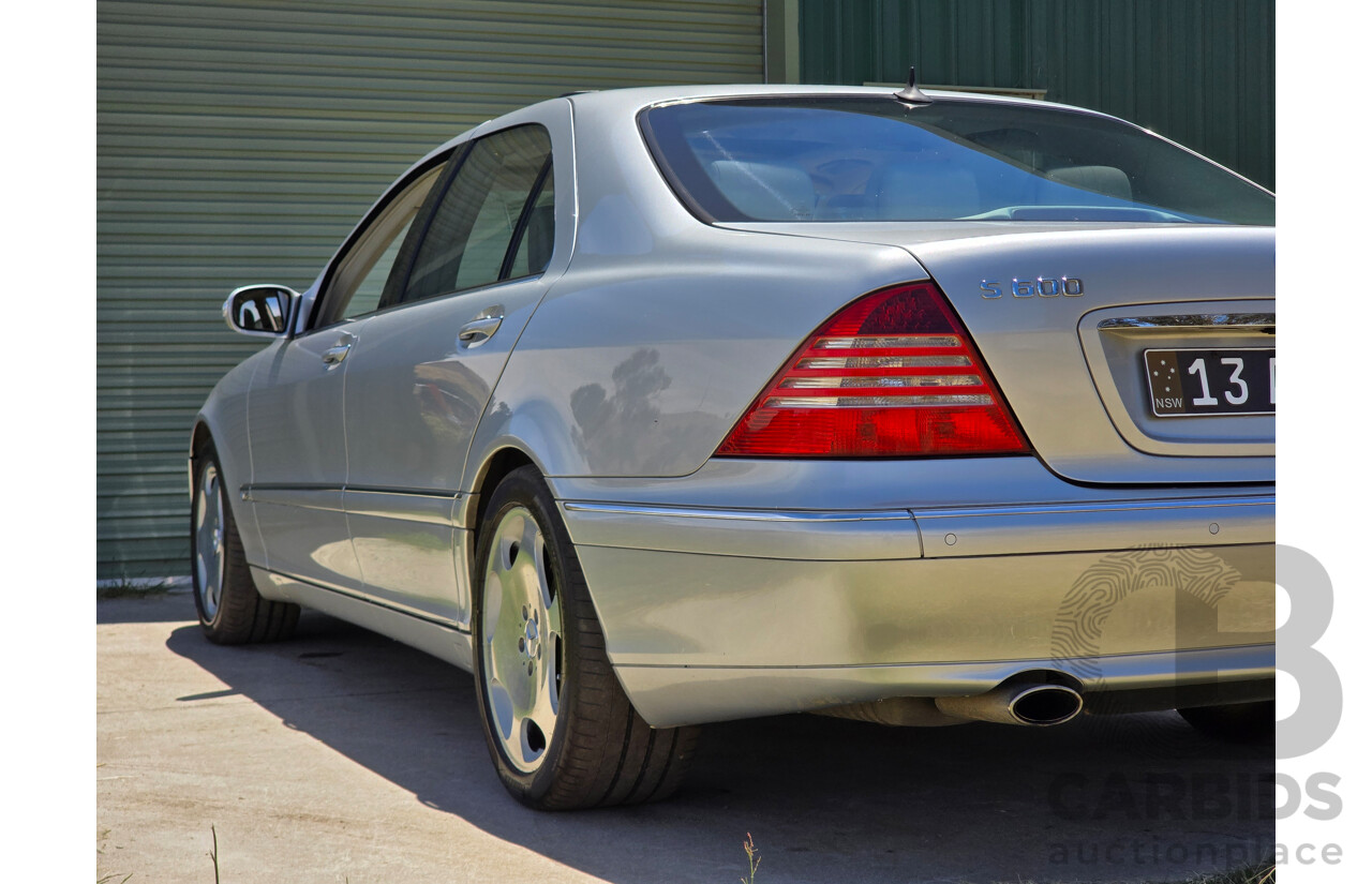 8/2005 Mercedes Benz S600L W220 MY05 4d Sedan Brilliant Silver Metallic Twin Turbo V12 5.5L