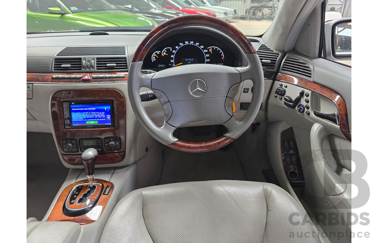 8/2005 Mercedes Benz S600L W220 MY05 4d Sedan Brilliant Silver Metallic Twin Turbo V12 5.5L