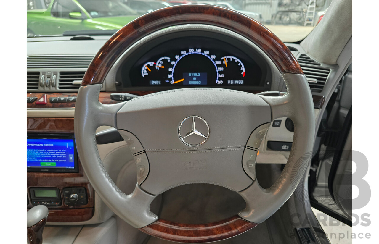 8/2005 Mercedes Benz S600L W220 MY05 4d Sedan Brilliant Silver Metallic Twin Turbo V12 5.5L