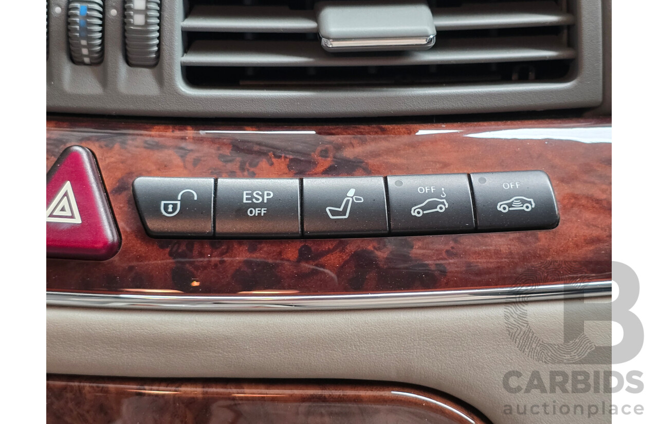 8/2005 Mercedes Benz S600L W220 MY05 4d Sedan Brilliant Silver Metallic Twin Turbo V12 5.5L