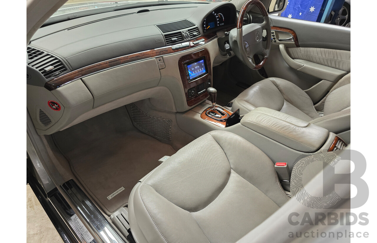 8/2005 Mercedes Benz S600L W220 MY05 4d Sedan Brilliant Silver Metallic Twin Turbo V12 5.5L