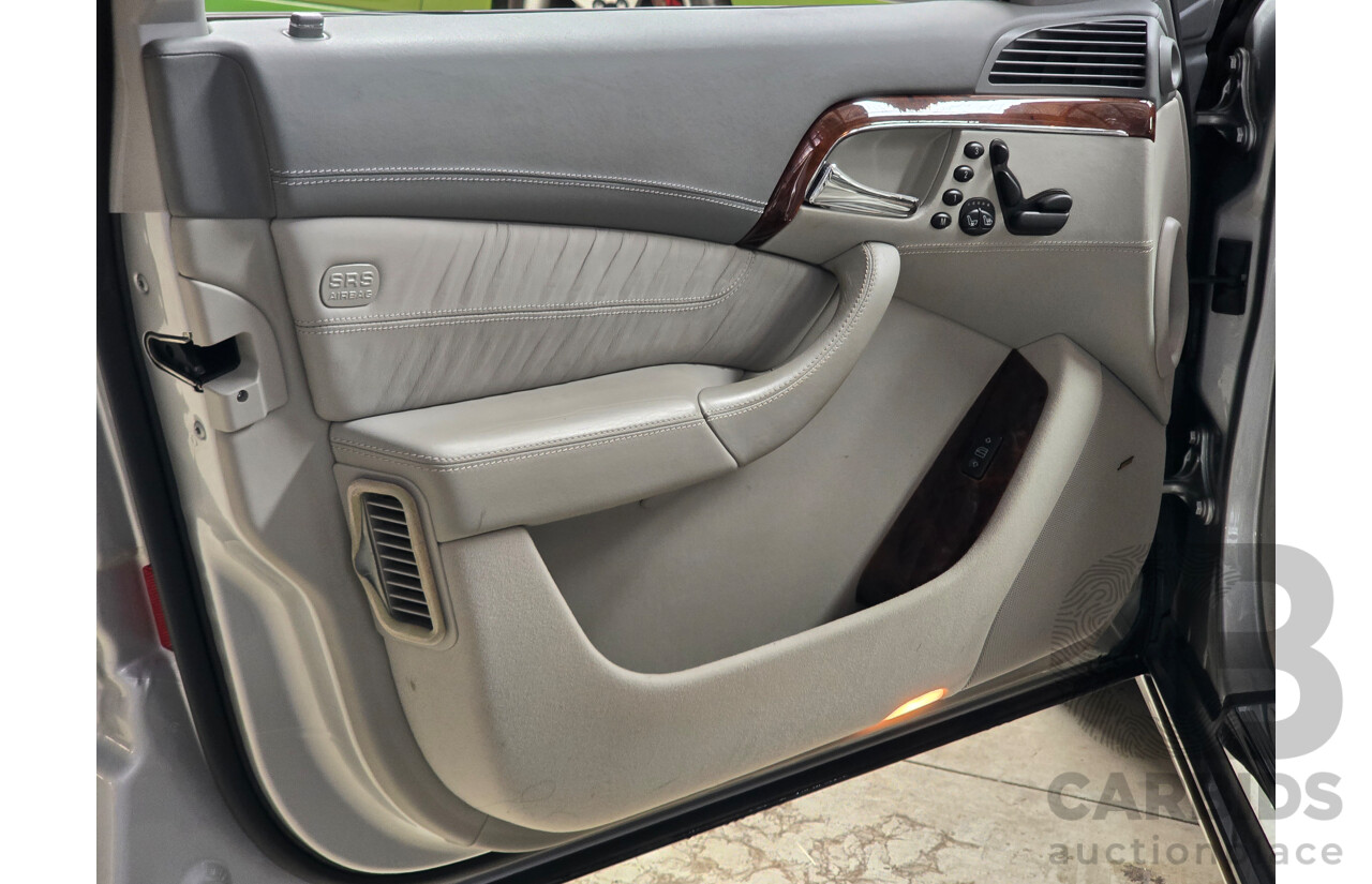 8/2005 Mercedes Benz S600L W220 MY05 4d Sedan Brilliant Silver Metallic Twin Turbo V12 5.5L