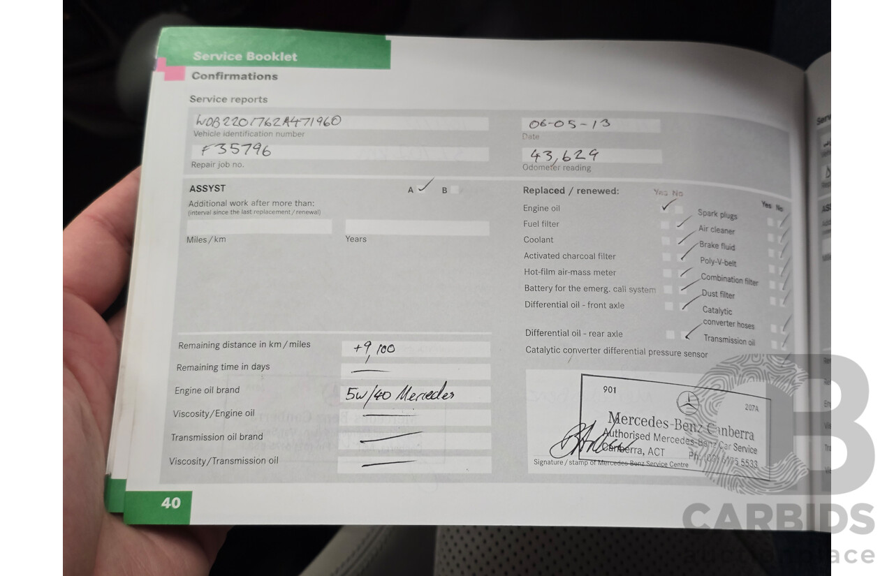 8/2005 Mercedes Benz S600L W220 MY05 4d Sedan Brilliant Silver Metallic Twin Turbo V12 5.5L