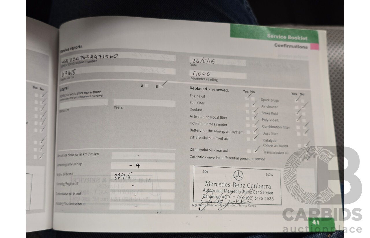 8/2005 Mercedes Benz S600L W220 MY05 4d Sedan Brilliant Silver Metallic Twin Turbo V12 5.5L