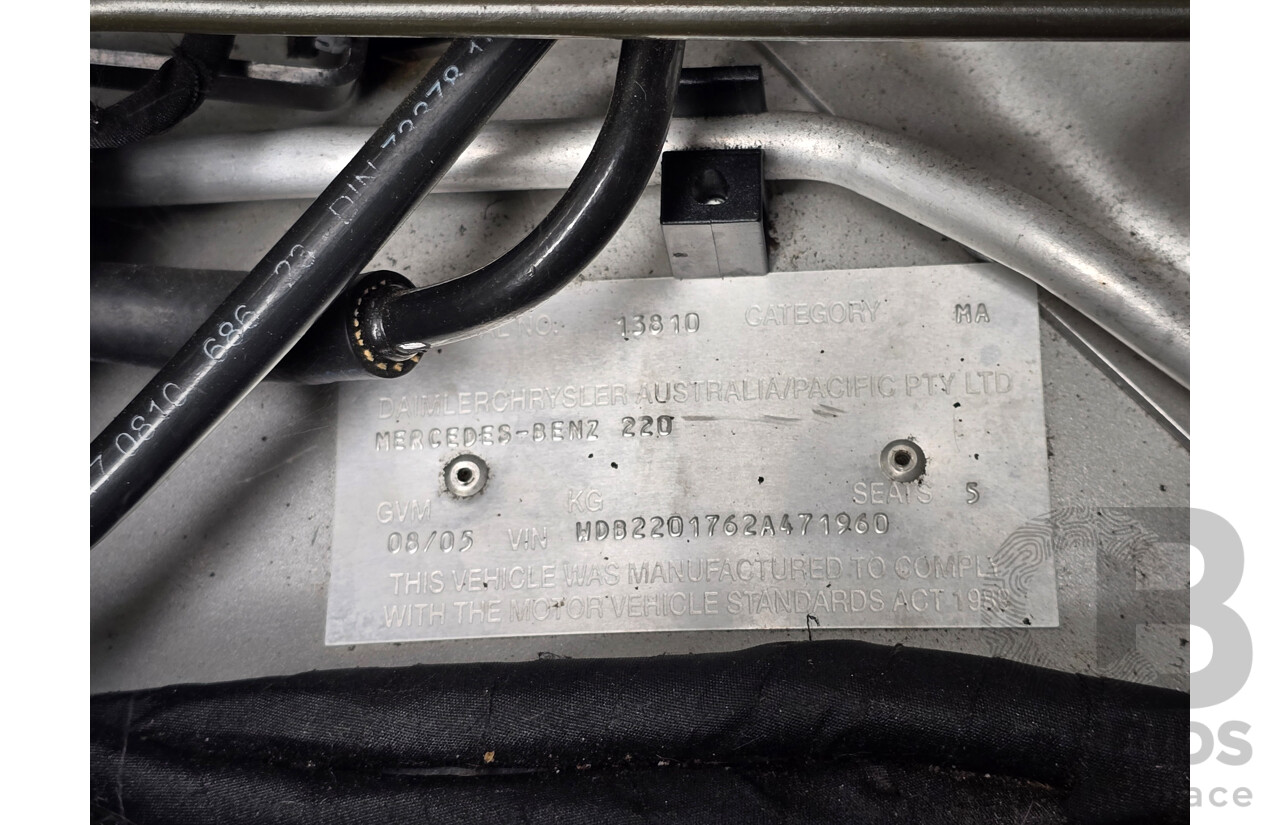 8/2005 Mercedes Benz S600L W220 MY05 4d Sedan Brilliant Silver Metallic Twin Turbo V12 5.5L