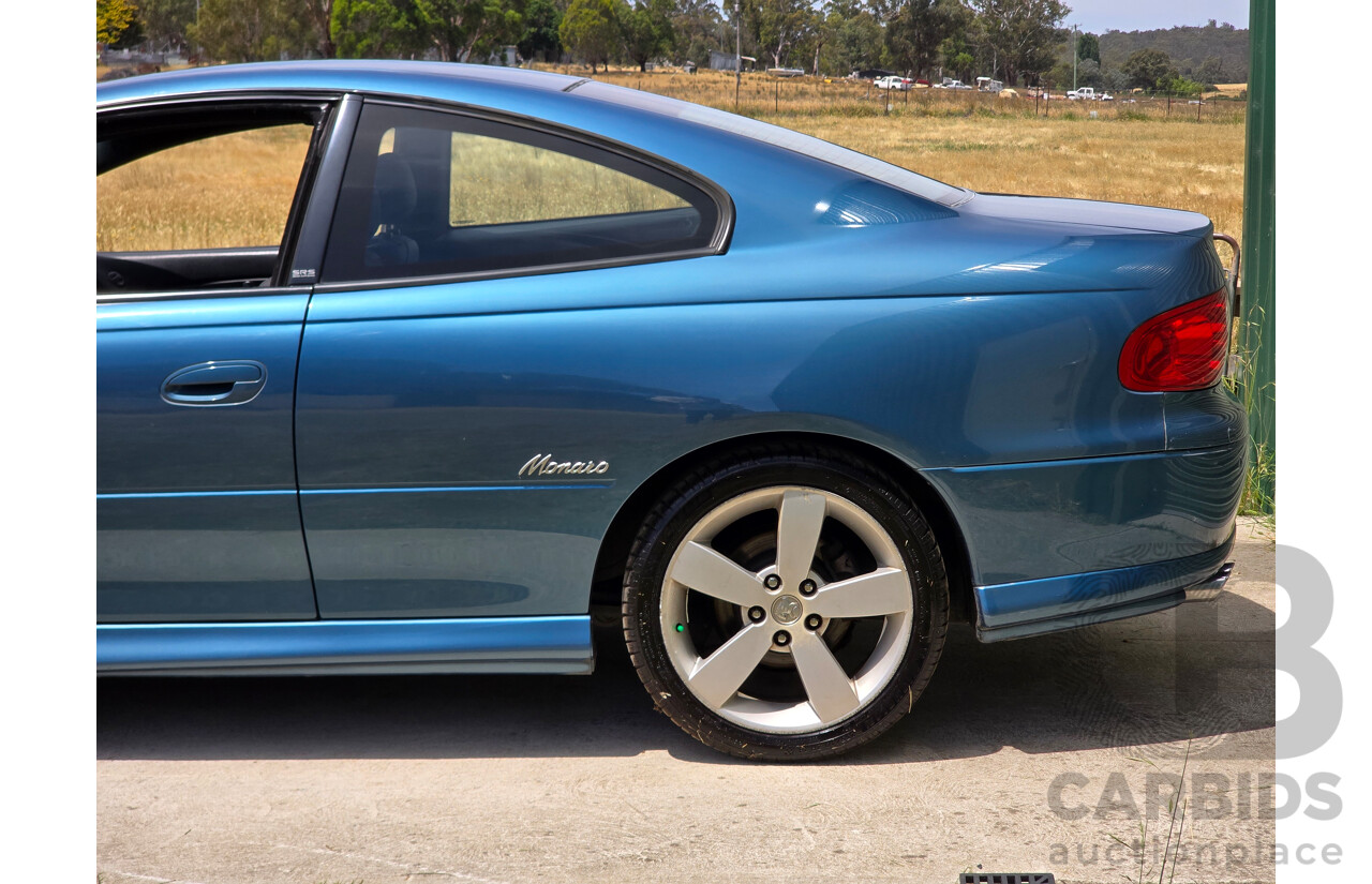9/2003 Holden Monaro CV8 V2 Series III 2d Coupe Barbados Metallic Blue V8 5.7L