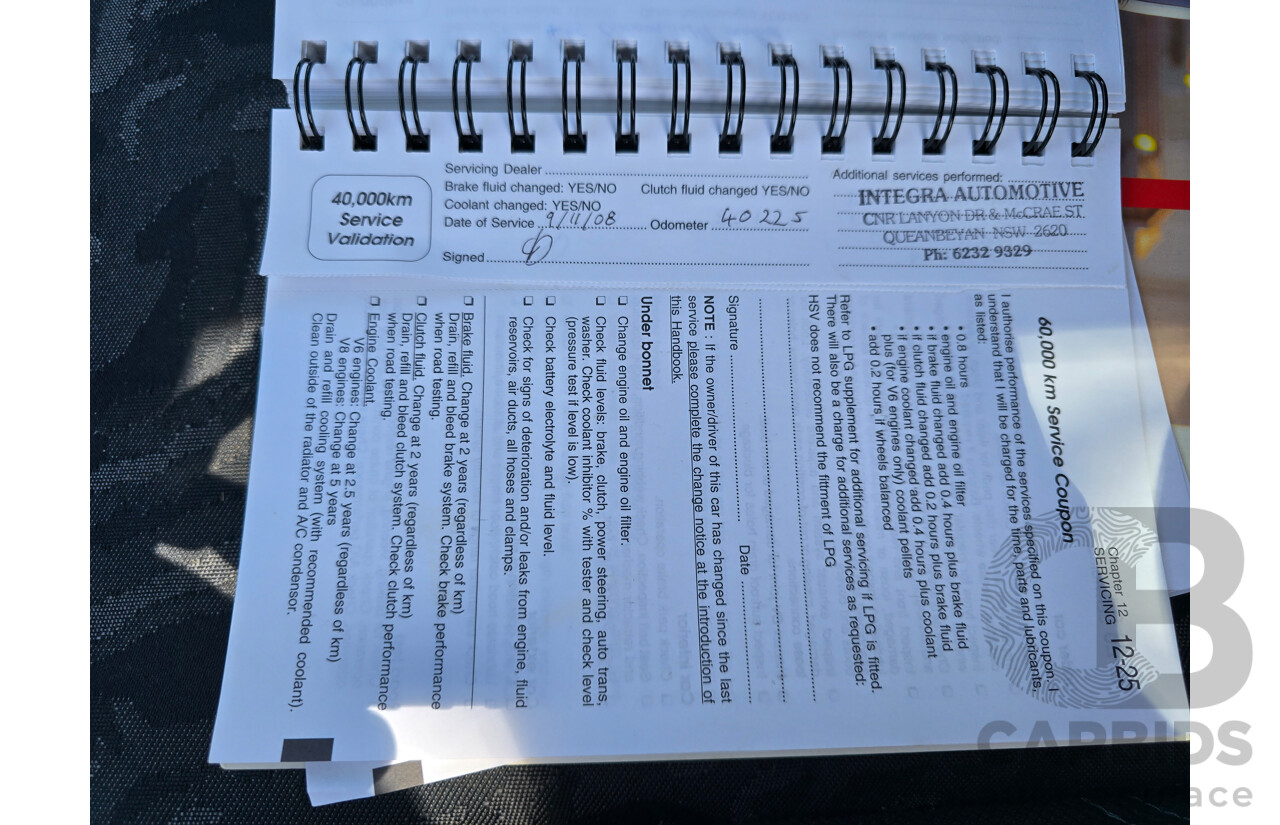 10/2001 Holden Special Vehicles (HSV) Clubsport VX Series II Build No.136 4d Sedan Vespers Blue Metallic V8 5.7L