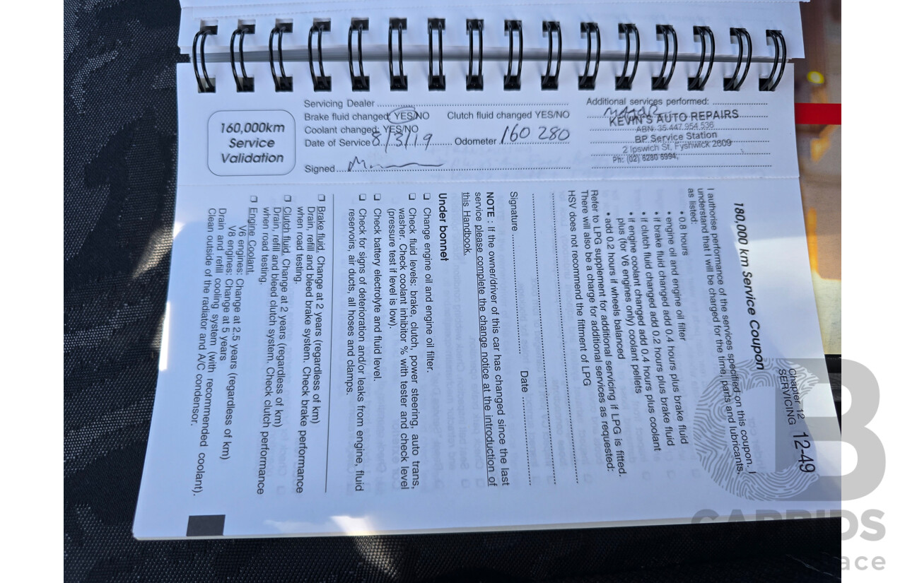 10/2001 Holden Special Vehicles (HSV) Clubsport VX Series II Build No.136 4d Sedan Vespers Blue Metallic V8 5.7L