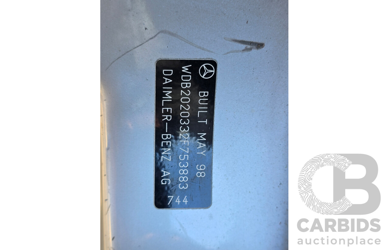 7/1998 Mercedes Benz C43 AMG W202 4d Saloon Zircon Silver Metallic V8 4.3L