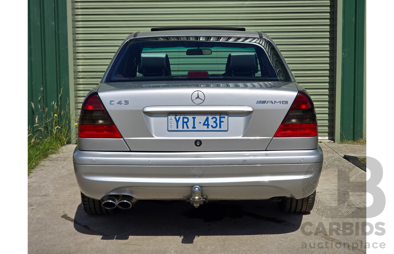7/1998 Mercedes Benz C43 AMG W202 4d Saloon Zircon Silver Metallic V8 4.3L