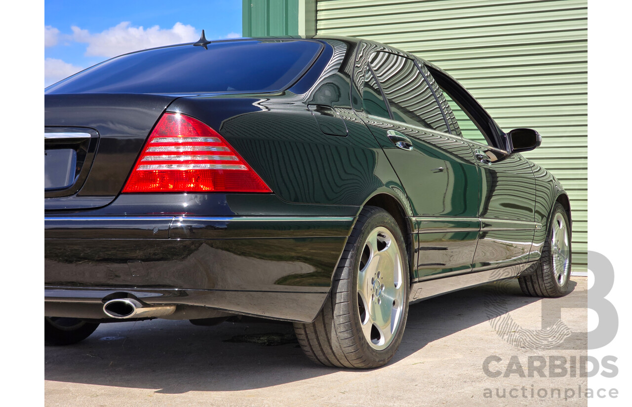 4/2003 Mercedes Benz S600L W220 4d Sedan Obsidian Black Metallic Twin Turbo V12 5.5L