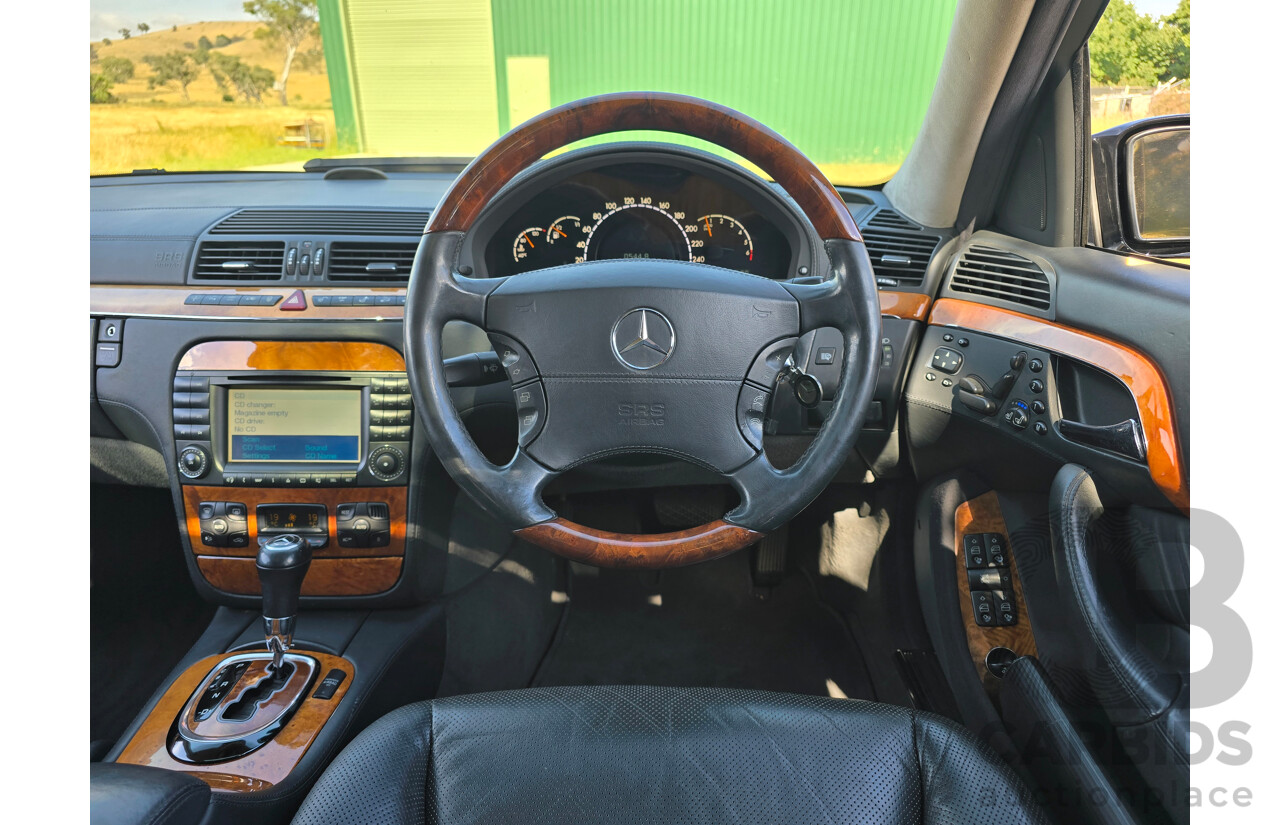 4/2003 Mercedes Benz S600L W220 4d Sedan Obsidian Black Metallic Twin Turbo V12 5.5L