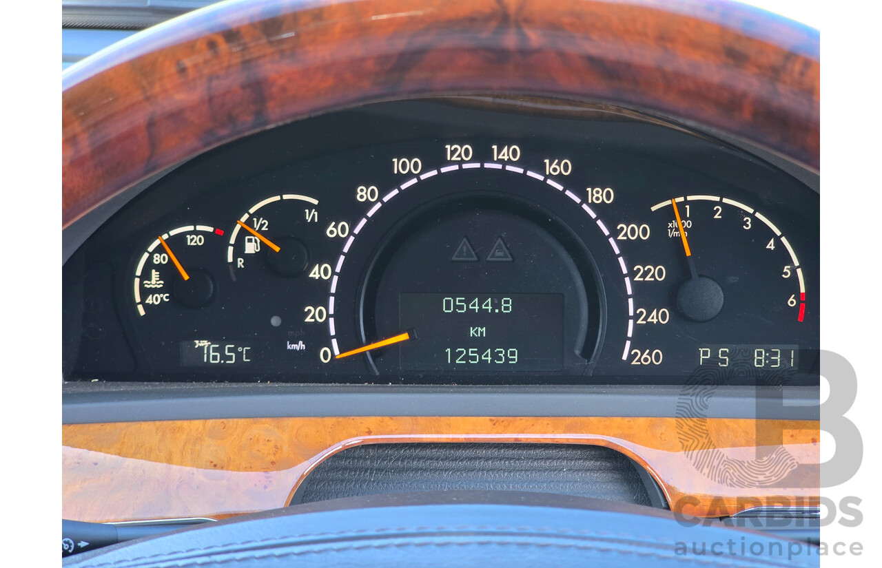 4/2003 Mercedes Benz S600L W220 4d Sedan Obsidian Black Metallic Twin Turbo V12 5.5L