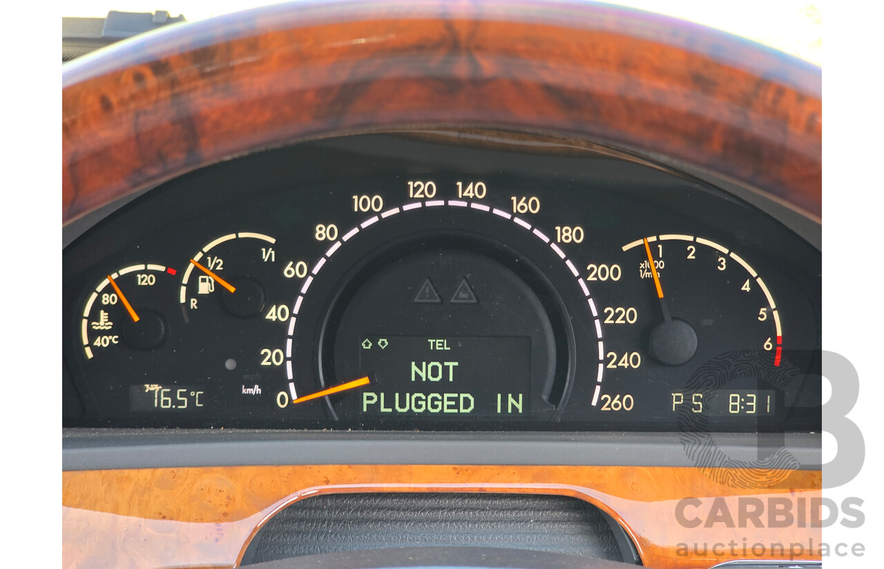 4/2003 Mercedes Benz S600L W220 4d Sedan Obsidian Black Metallic Twin Turbo V12 5.5L