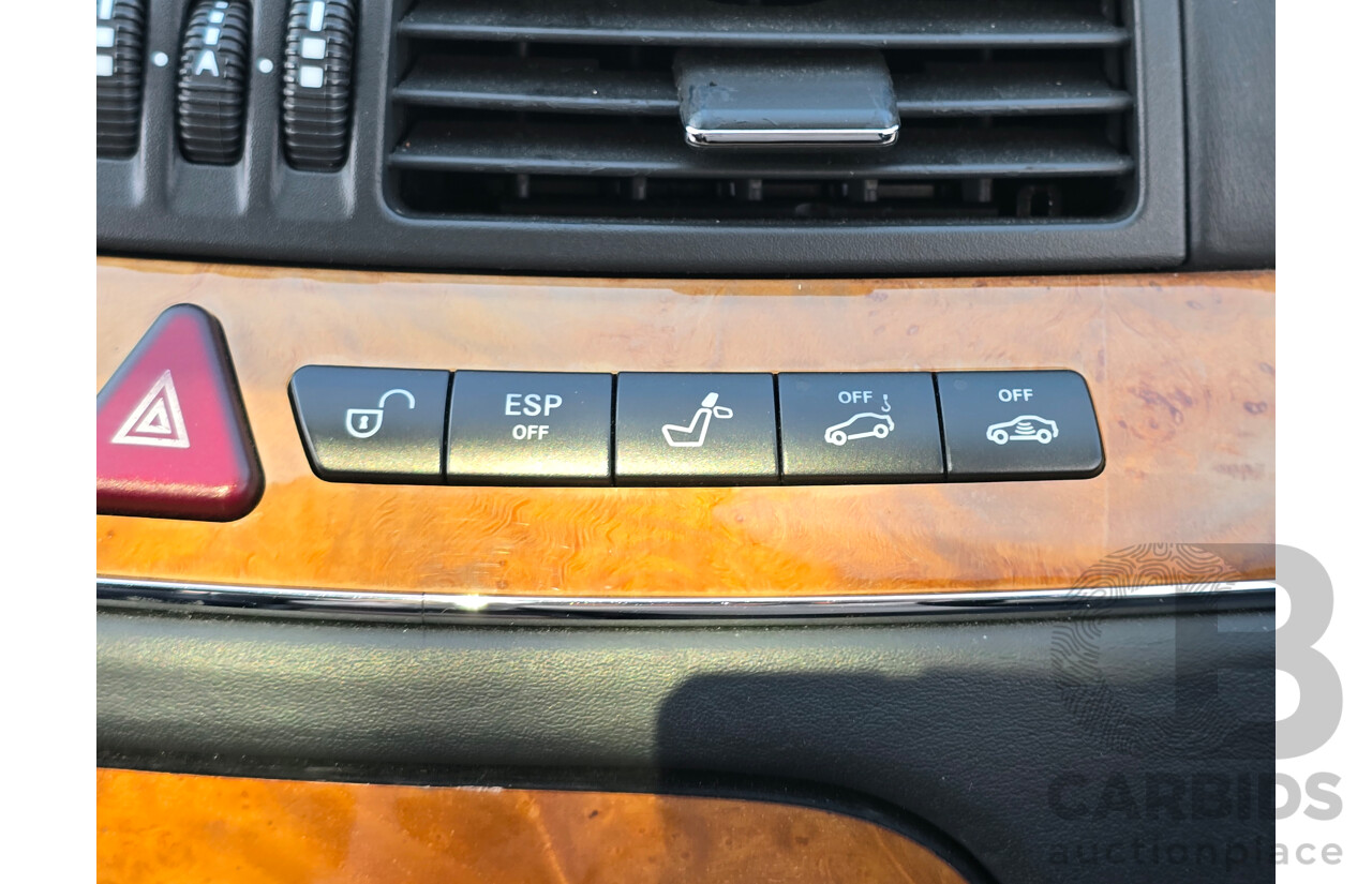 4/2003 Mercedes Benz S600L W220 4d Sedan Obsidian Black Metallic Twin Turbo V12 5.5L