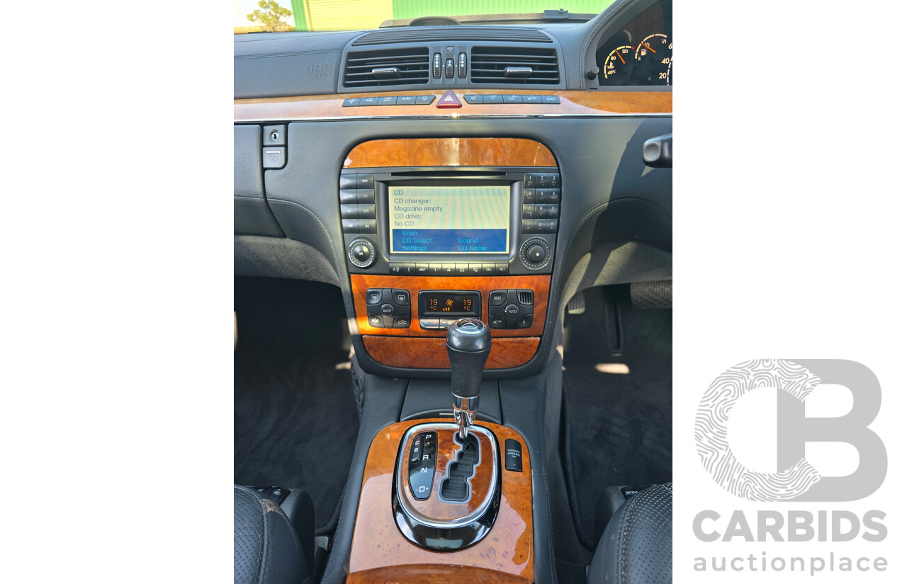 4/2003 Mercedes Benz S600L W220 4d Sedan Obsidian Black Metallic Twin Turbo V12 5.5L