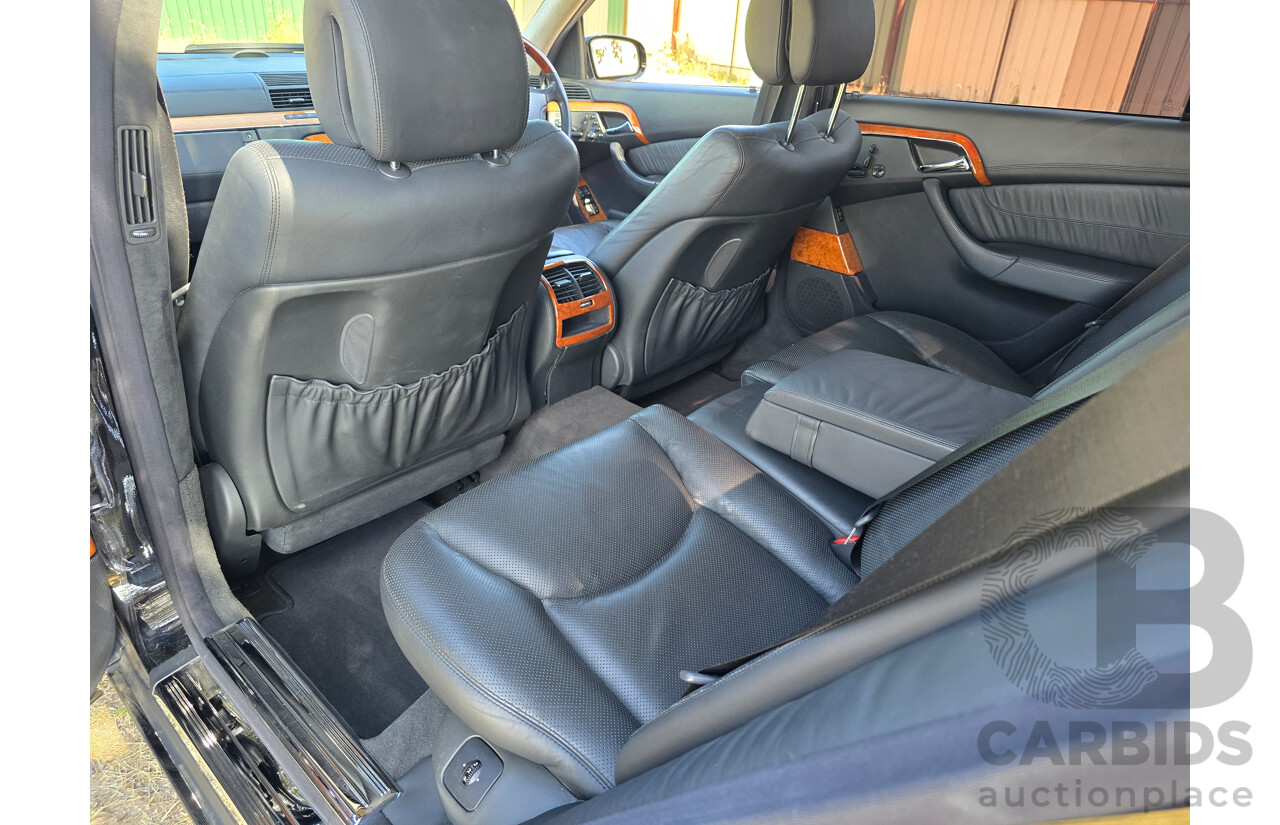 4/2003 Mercedes Benz S600L W220 4d Sedan Obsidian Black Metallic Twin Turbo V12 5.5L