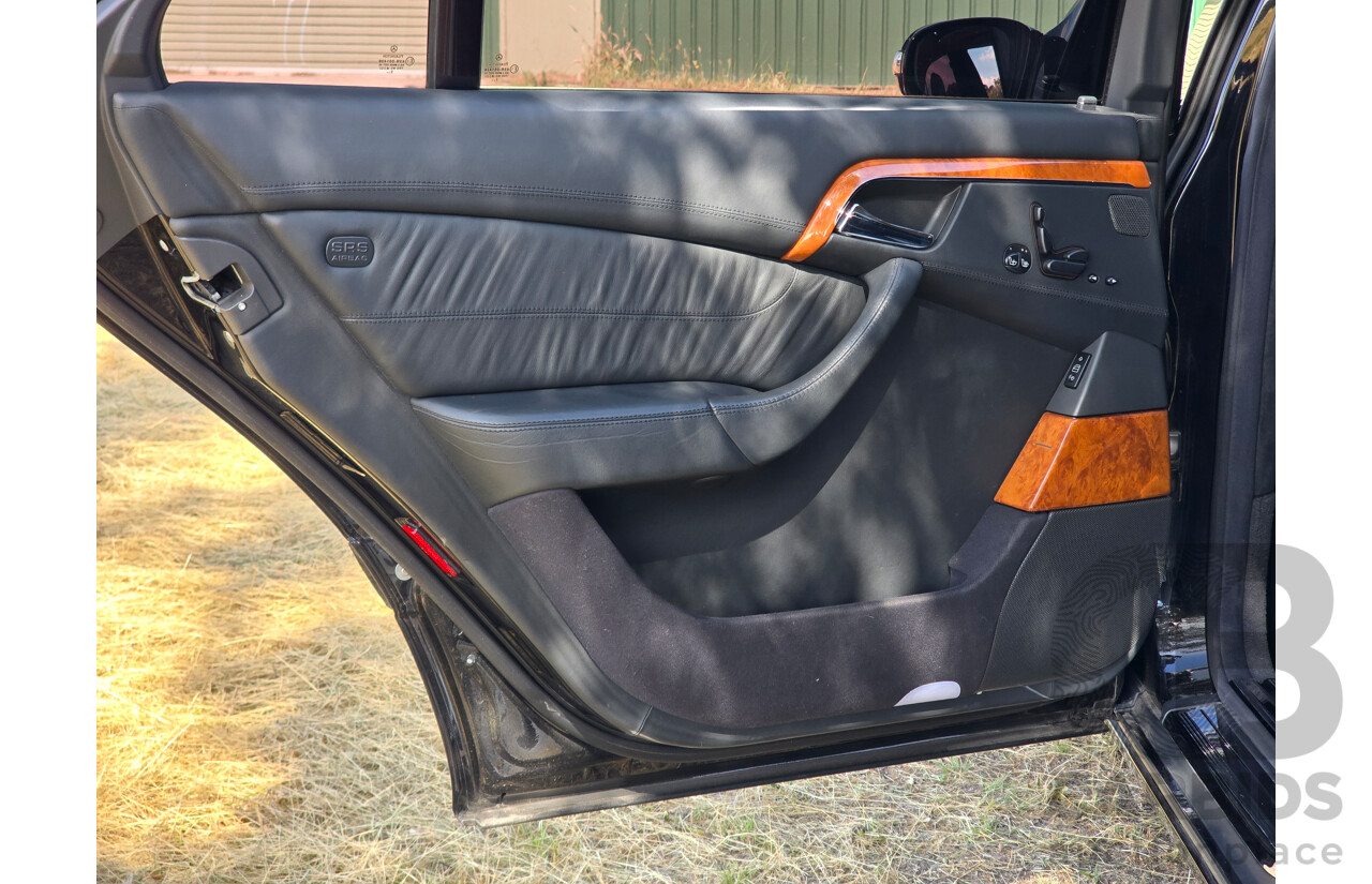 4/2003 Mercedes Benz S600L W220 4d Sedan Obsidian Black Metallic Twin Turbo V12 5.5L