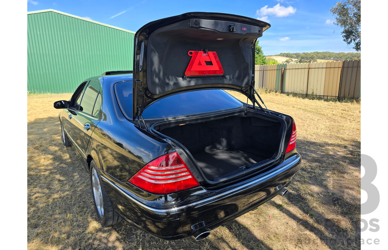 4/2003 Mercedes Benz S600L W220 4d Sedan Obsidian Black Metallic Twin Turbo V12 5.5L