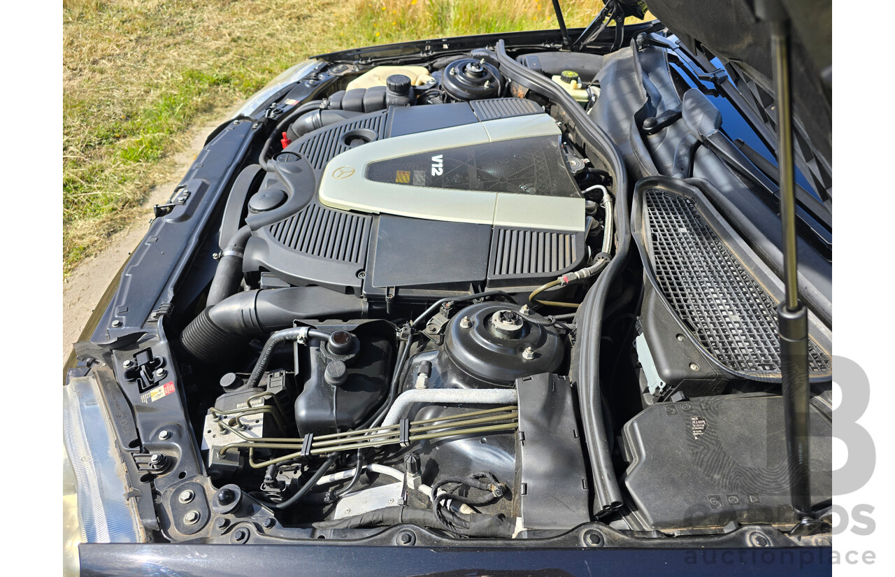 4/2003 Mercedes Benz S600L W220 4d Sedan Obsidian Black Metallic Twin Turbo V12 5.5L