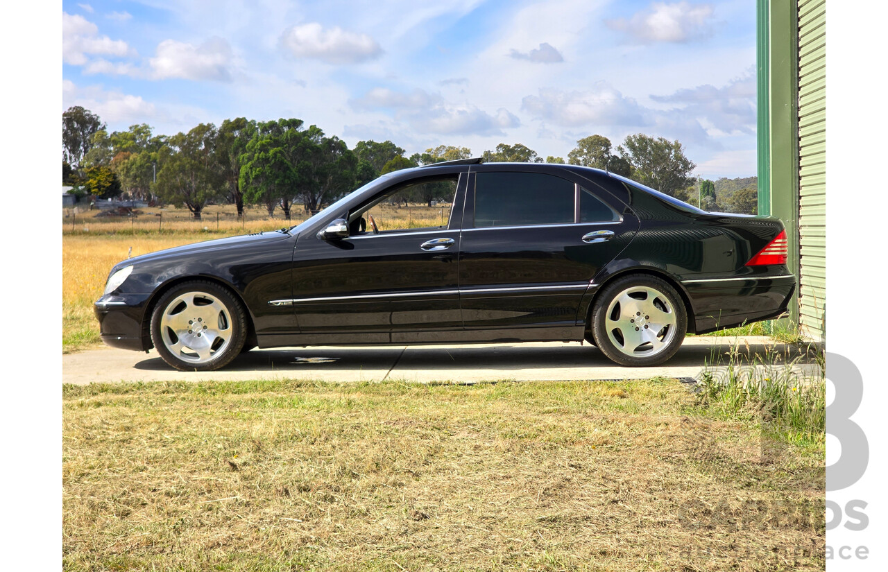 4/2003 Mercedes Benz S600L W220 4d Sedan Obsidian Black Metallic Twin Turbo V12 5.5L