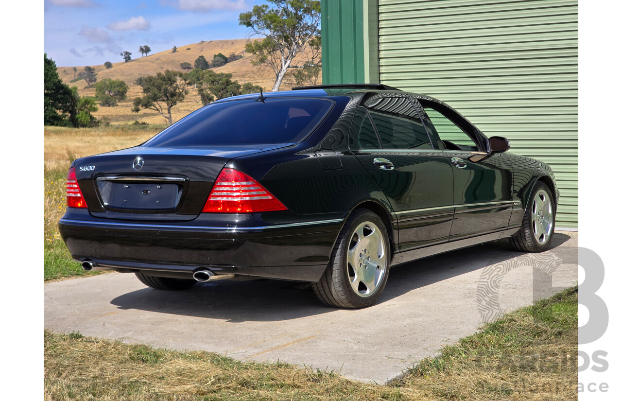 4/2003 Mercedes Benz S600L W220 4d Sedan Obsidian Black Metallic Twin Turbo V12 5.5L