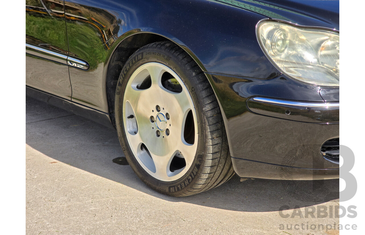 4/2003 Mercedes Benz S600L W220 4d Sedan Obsidian Black Metallic Twin Turbo V12 5.5L