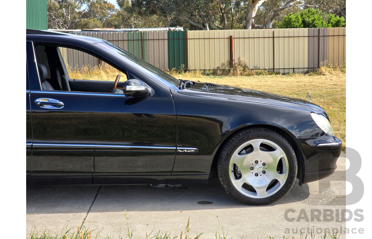 4/2003 Mercedes Benz S600L W220 4d Sedan Obsidian Black Metallic Twin Turbo V12 5.5L