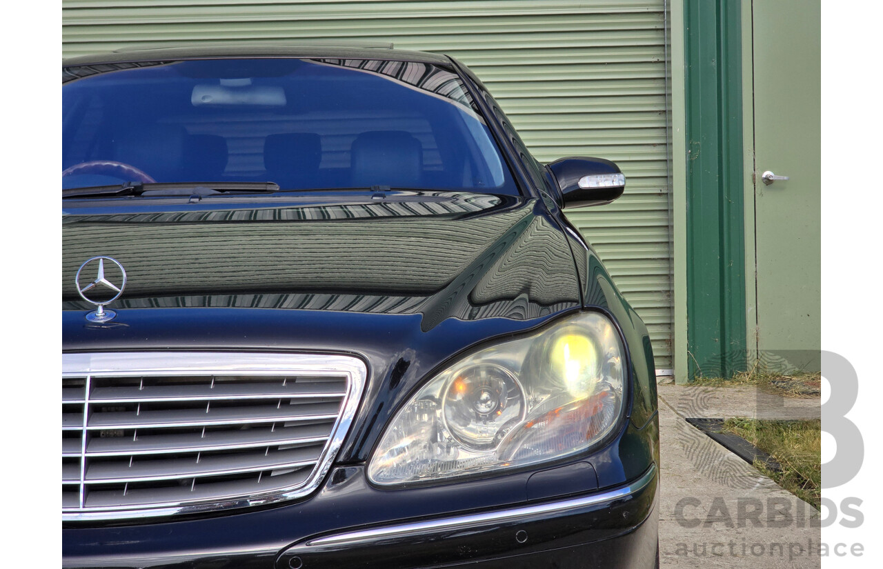 4/2003 Mercedes Benz S600L W220 4d Sedan Obsidian Black Metallic Twin Turbo V12 5.5L