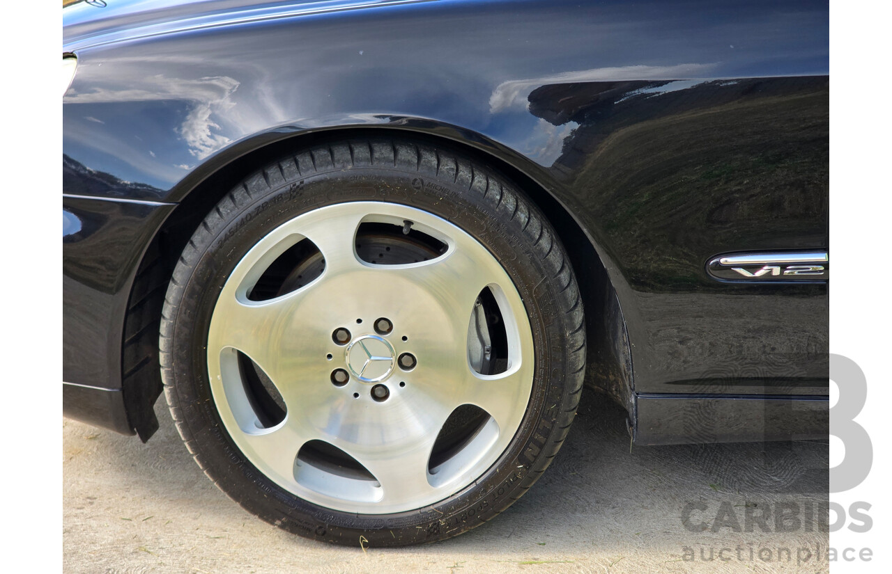 4/2003 Mercedes Benz S600L W220 4d Sedan Obsidian Black Metallic Twin Turbo V12 5.5L