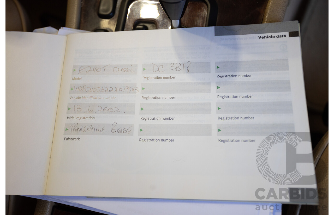 6/2002 Mercedes Benz E240 Classic W210 4d Wagon Travertine Beige Metallic V6 2.4L - 7 Seater