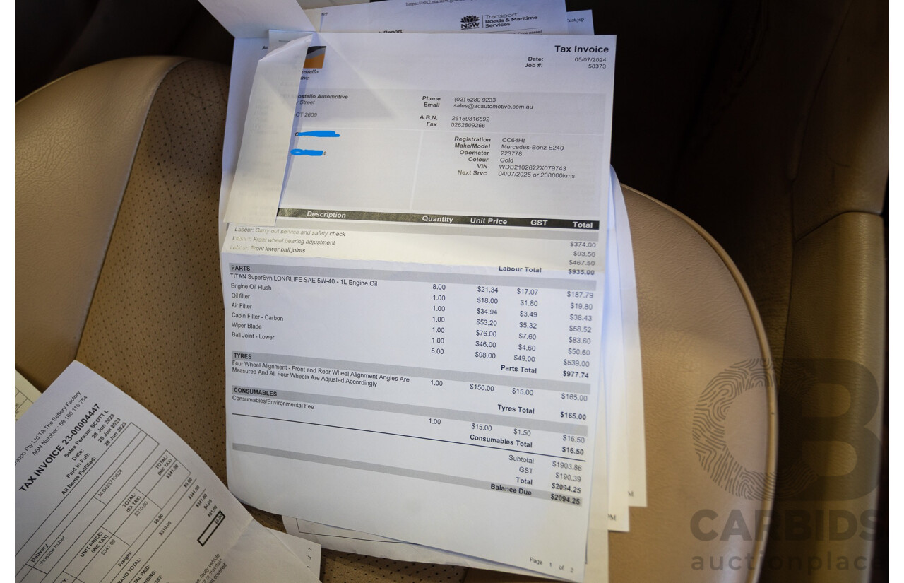 6/2002 Mercedes Benz E240 Classic W210 4d Wagon Travertine Beige Metallic V6 2.4L - 7 Seater