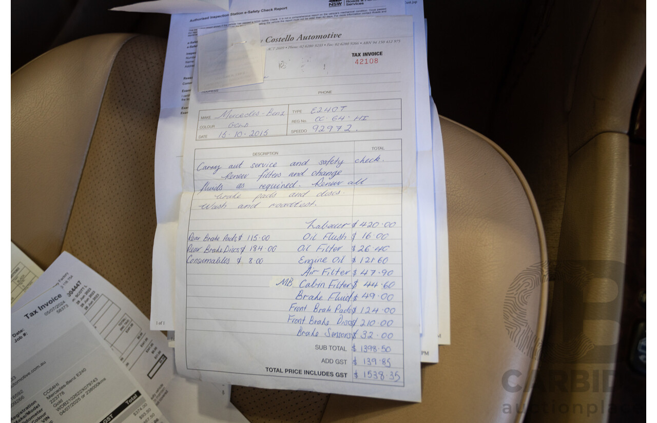 6/2002 Mercedes Benz E240 Classic W210 4d Wagon Travertine Beige Metallic V6 2.4L - 7 Seater