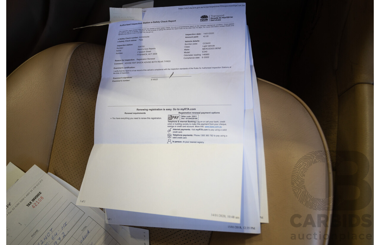 6/2002 Mercedes Benz E240 Classic W210 4d Wagon Travertine Beige Metallic V6 2.4L - 7 Seater