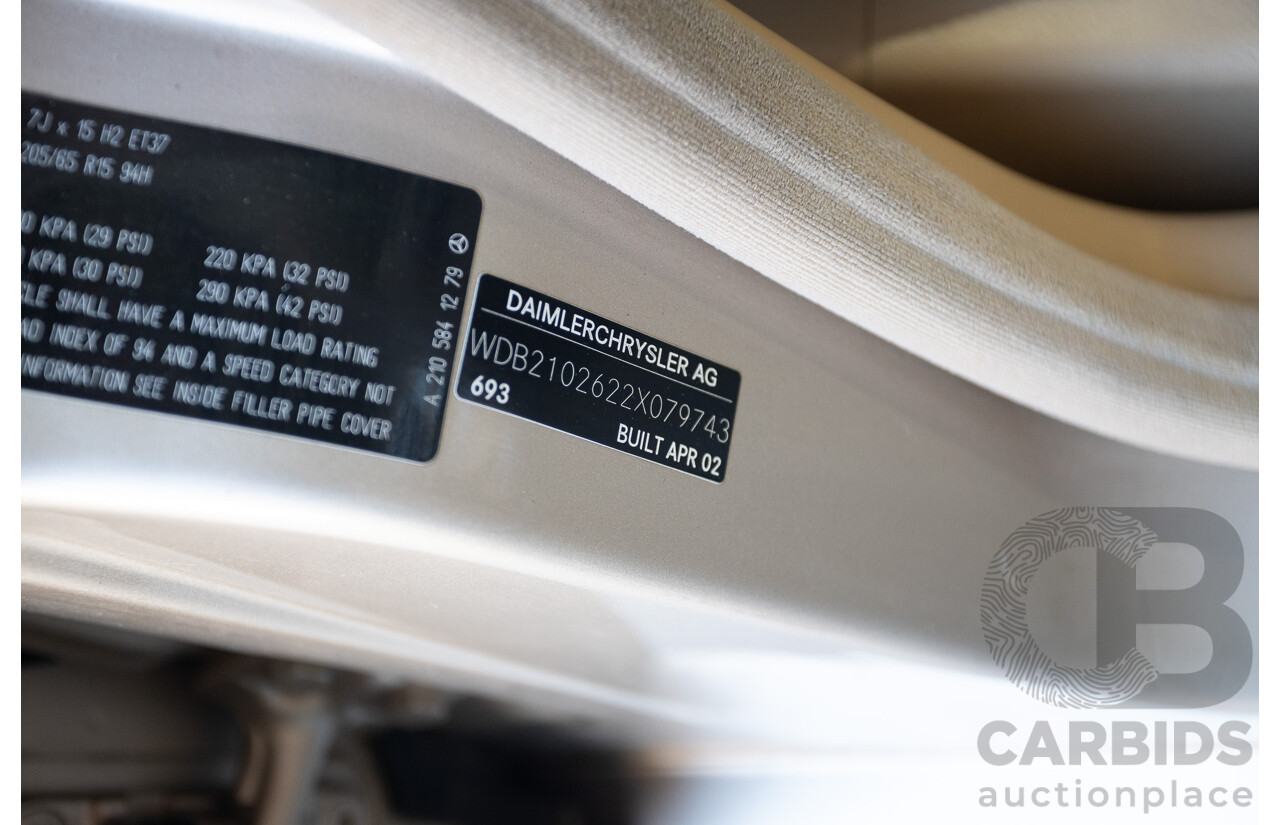 6/2002 Mercedes Benz E240 Classic W210 4d Wagon Travertine Beige Metallic V6 2.4L - 7 Seater