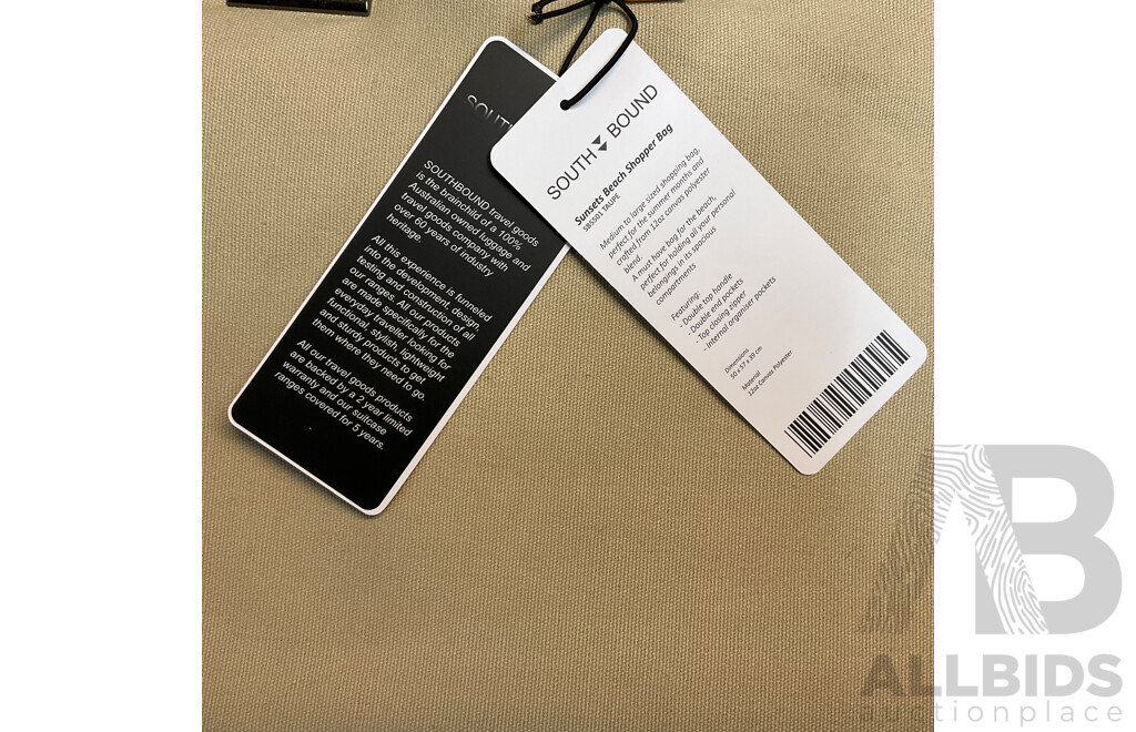 SOUTH BOUND Sunsets Beach Shopper Bag - SB5501 Taupe - Lot of 20 - Estimated Total RRP $798.00