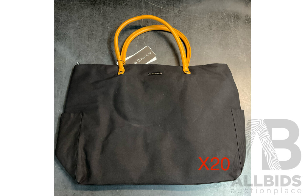 SOUTH BOUND Sunsets Beach Shopper Bag - SB5501 Black - Lot of 20 - Estimated Total RRP $798.00