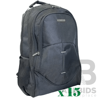 SOUTHBOUND Executive Laptop Backpack - SB-6601 Black - Lot of 15- Estimated Total RRP $975.00