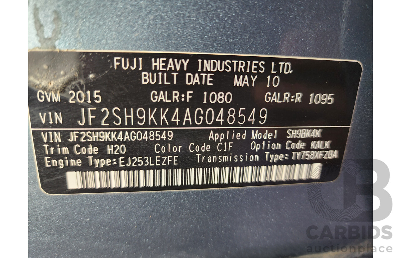 6/2010 Subaru Forester X MY10 4d Wagon Grey 2.5L