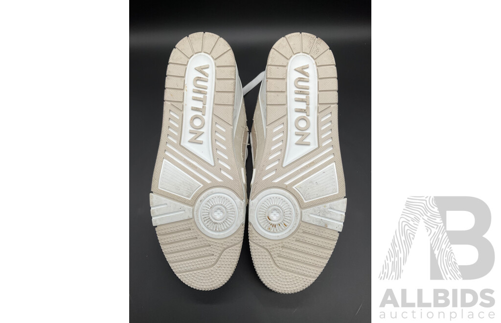 Trainer Sneaker (Beige Monogram Denim) Men's Size 9 - Branded Louis Vuitton