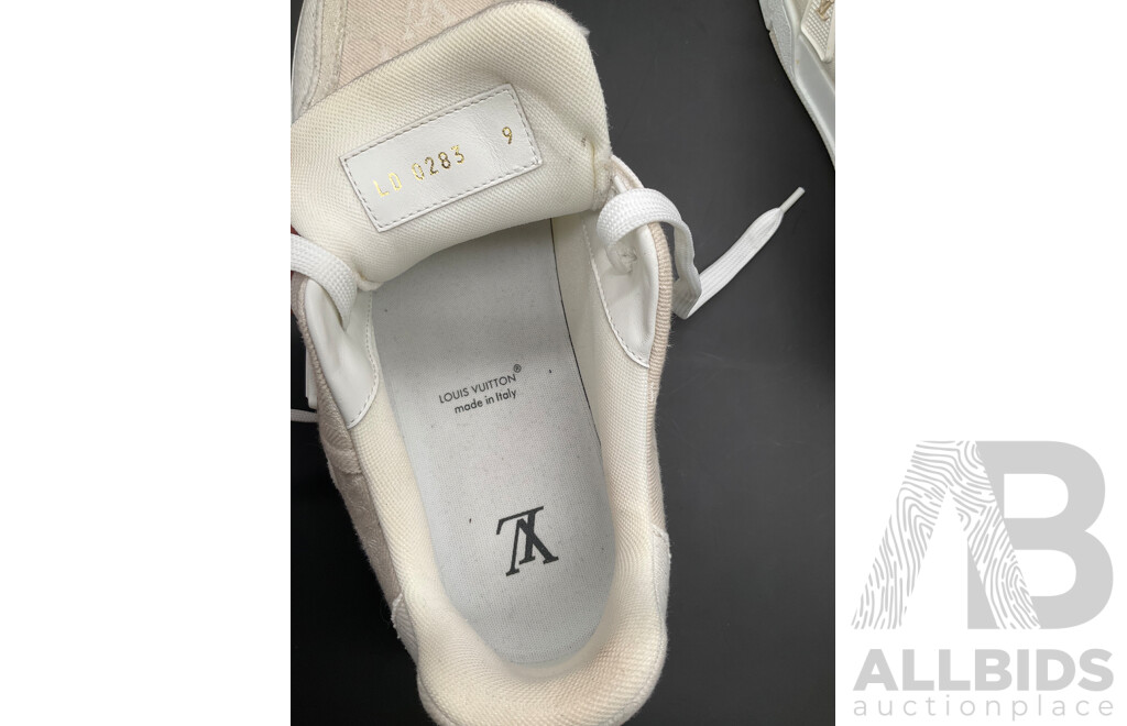 Trainer Sneaker (Beige Monogram Denim) Men's Size 9 - Branded Louis Vuitton