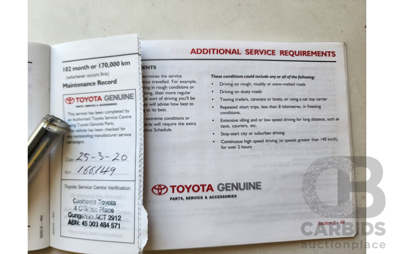 10/2011 Toyota Rav4 Altitude (2wd) ACA38R MY11 4d Wagon Red 2.4L