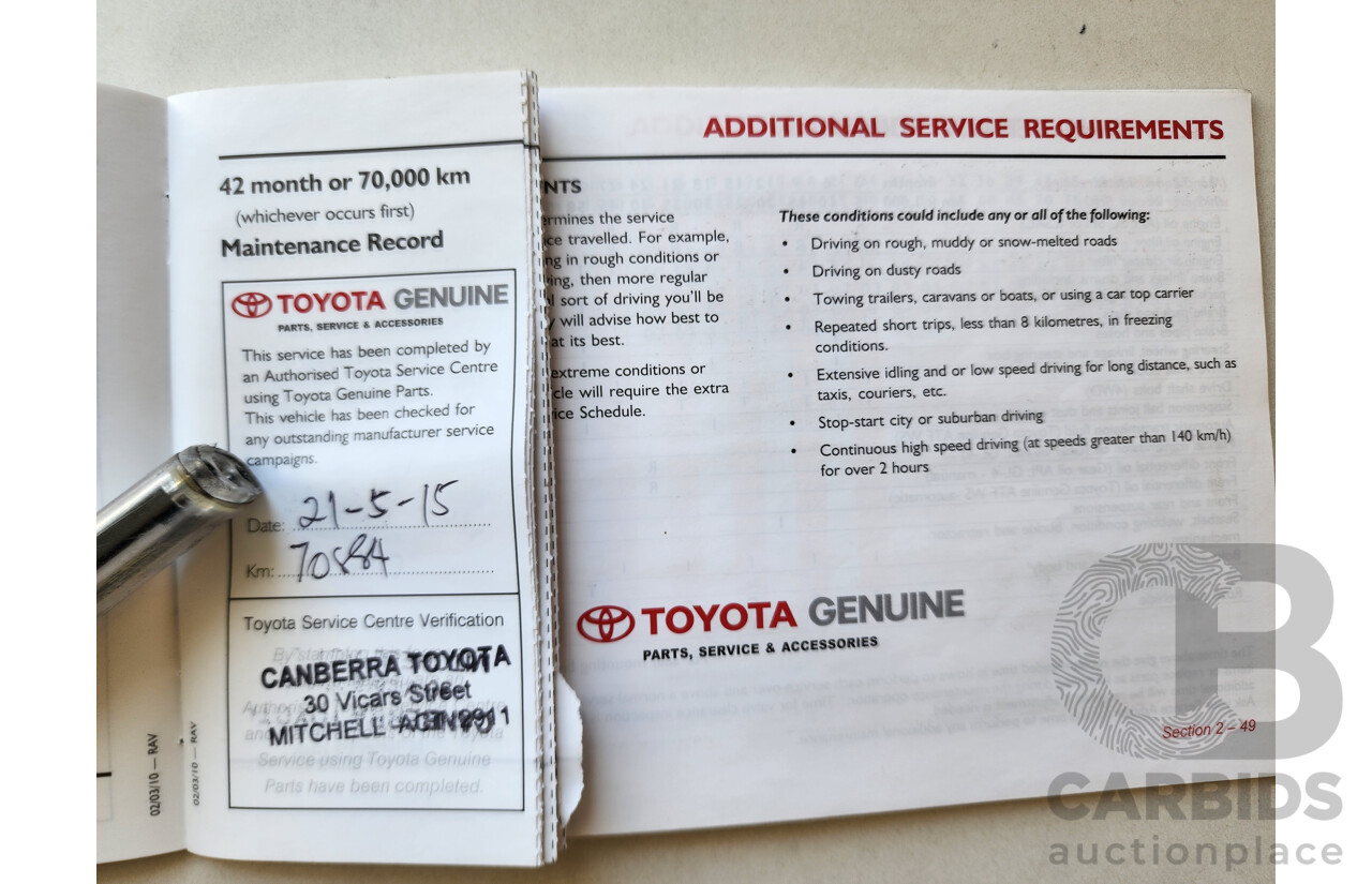 10/2011 Toyota Rav4 Altitude (2wd) ACA38R MY11 4d Wagon Red 2.4L