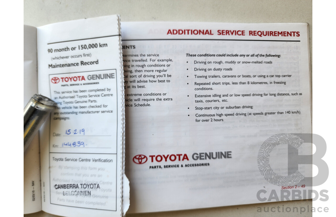 10/2011 Toyota Rav4 Altitude (2wd) ACA38R MY11 4d Wagon Red 2.4L