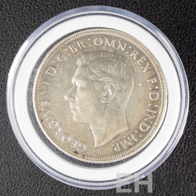 Australian 1938 KGVI Silver Crown, High Grade .925