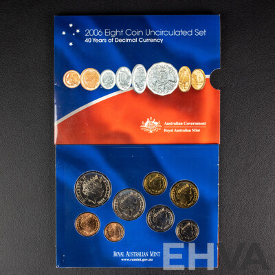 Australian RAM 2006 Eight UNC Coin Set, Forty Years Decimal Currency 