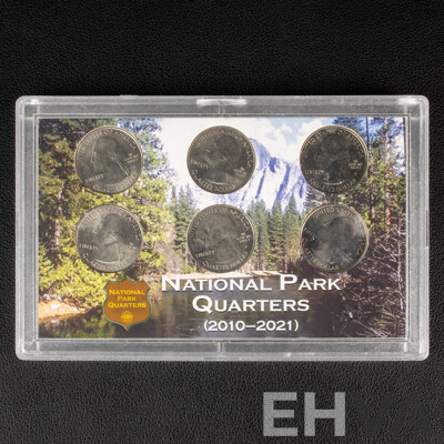 USA 2010-2021 Six UNC Quarters, National Parks