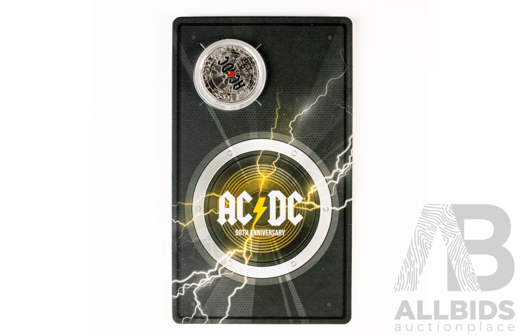 Australian 2023 Coloured fifty cent coin. AC /DC 60th Anniversary
